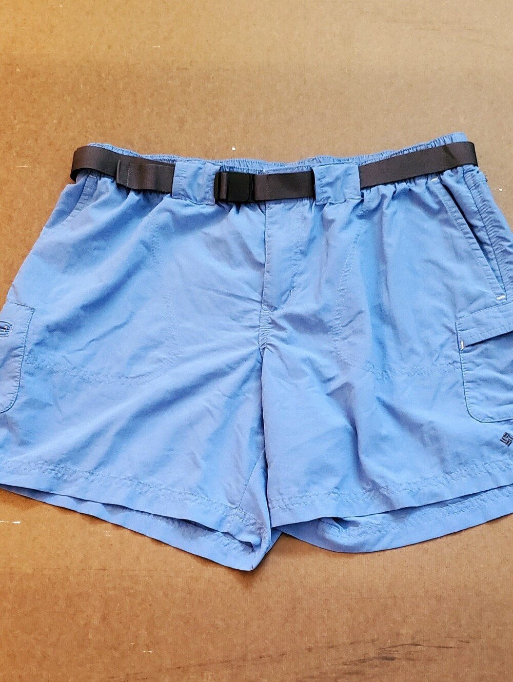 Columbia Nylon Lightweight Cargo Hiking Snap- Buckle Belt Shorts Pockets Size M